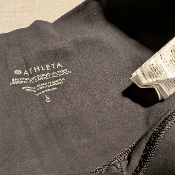 Athleta Black Cargo Leggings - Picture 2 of 3